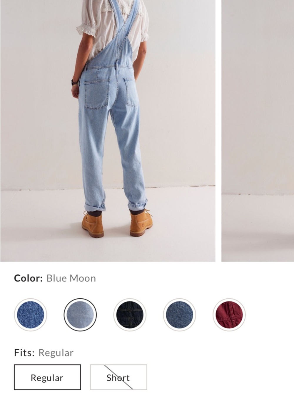 We The Free Blue Moon Light Blue Denim Overalls